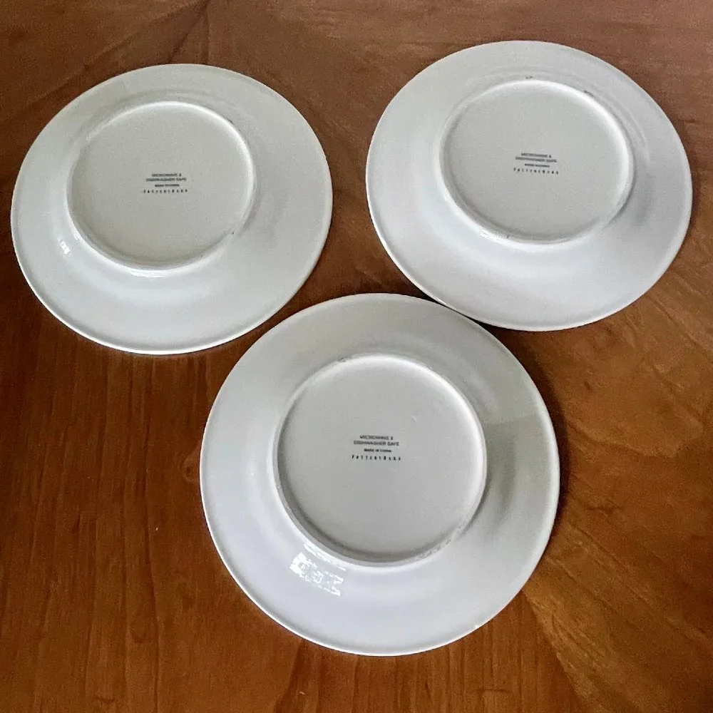 Winter Fauna by Pottery Barn China Bird Salad Plate SET of 3